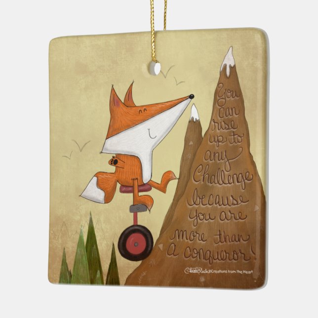 Fox Unicyclist-more than a Conqueror Julgransprydnad Keramik (Vänster)