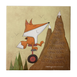 Fox Unicyclist-more than a Conqueror Kakelplatta