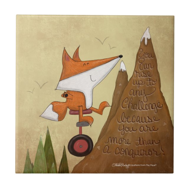 Fox Unicyclist-more than a Conqueror Kakelplatta (Framsidan)