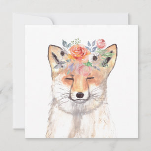 Fox vattencolor Orange Brown Wildlife Art Animal
