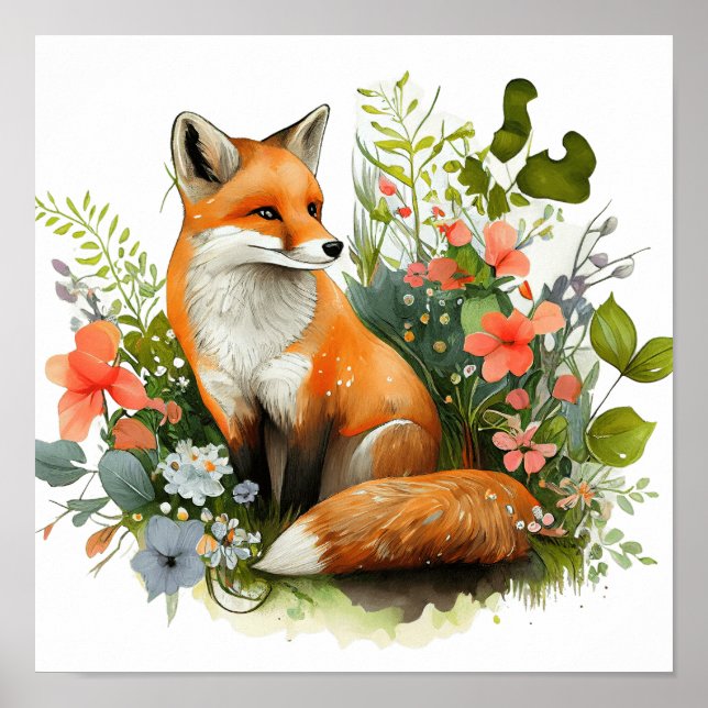 FOX-vattenfärg Poster (Framsidan)