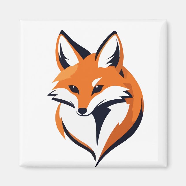 Fox Vector Art Animal Modern Urban City Graphic Magnet (Framsidan)