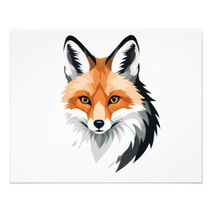 Fox Vector Graphic Art Porträtt Animal Spirit Vild Fototryck