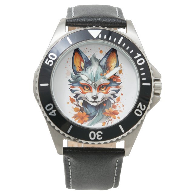 Fox Vibes: Tidlös höstkonst Armbandsur (Framsida)