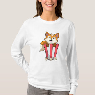 Fox vid ät med popcorn t shirt