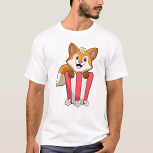 Fox vid ät med popcorn t shirt