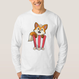 Fox vid ät med popcorn t shirt