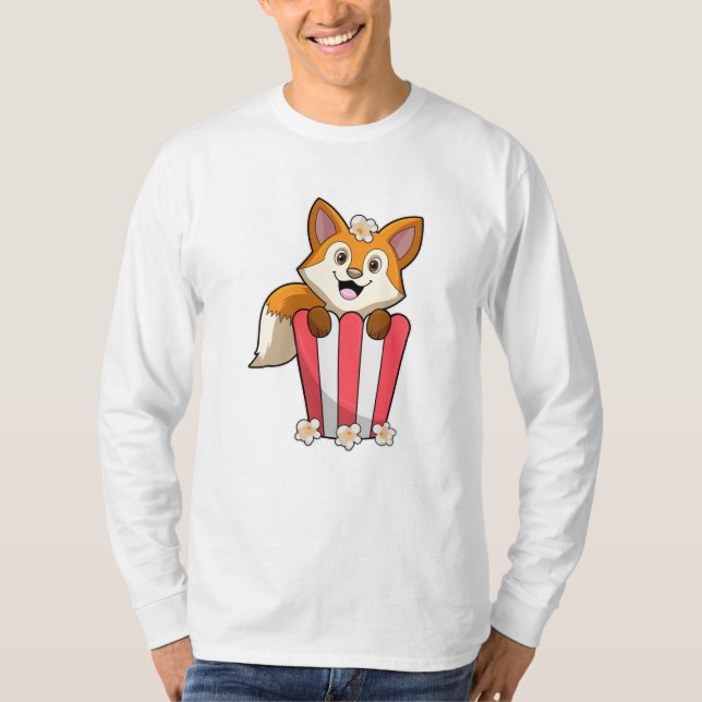 Fox vid ät med popcorn t shirt (Framsida)