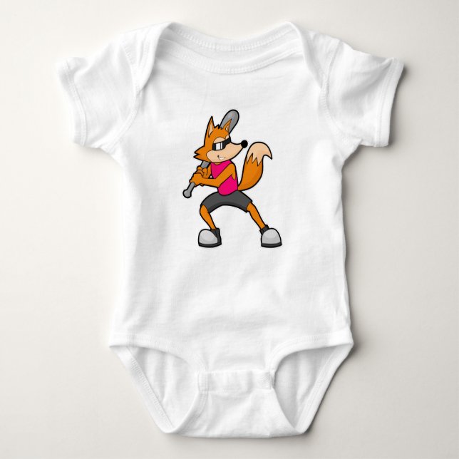 Fox vid Baseball med Baseball fladdermus T Shirt (Framsida)