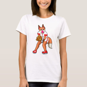 Fox vid Baseball med baskiska handskar T Shirt