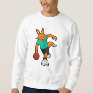 Fox vid Bowling med Bowling ball Lång Ärmad Tröja