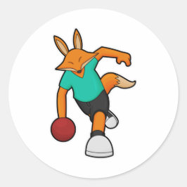 Fox vid Bowling med Bowling ball Runt Klistermärke