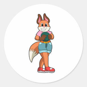Fox vid Bowling med Bowling ball Runt Klistermärke