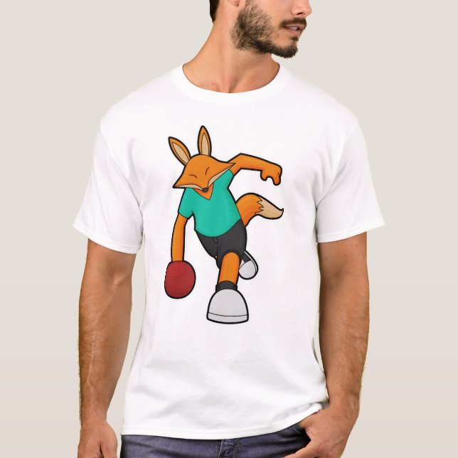 Fox vid Bowling med Bowling ball T Shirt (Framsida)