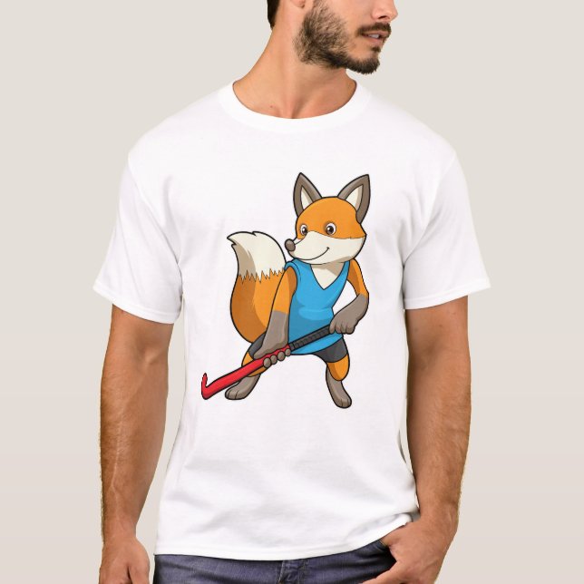 Fox vid Hockey med Hockey fladdermus T Shirt (Framsida)