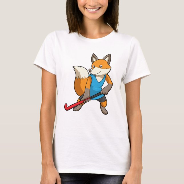 Fox vid Hockey med Hockey fladdermus T Shirt (Framsida)