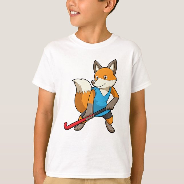 Fox vid Hockey med Hockey fladdermus T Shirt (Framsida)