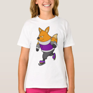 Fox vid isbeläggning med isskiffer och glasögon t shirt