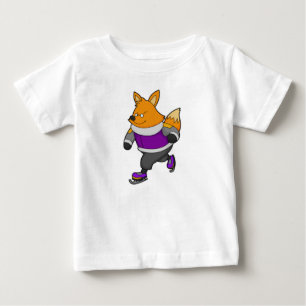 Fox vid isbeläggning med isskiffer och glasögon t shirt