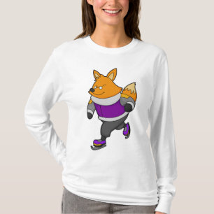 Fox vid isbeläggning med isskiffer och glasögon t shirt