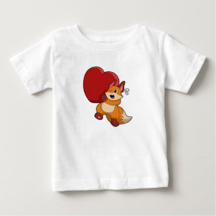 Fox vid Kärlek med hjärta T Shirt
