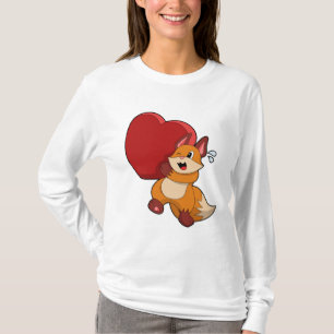 Fox vid Kärlek med hjärta T Shirt