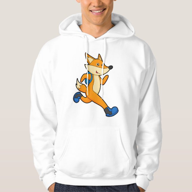Fox vid körning med ryggsäck hoodie (Framsida)