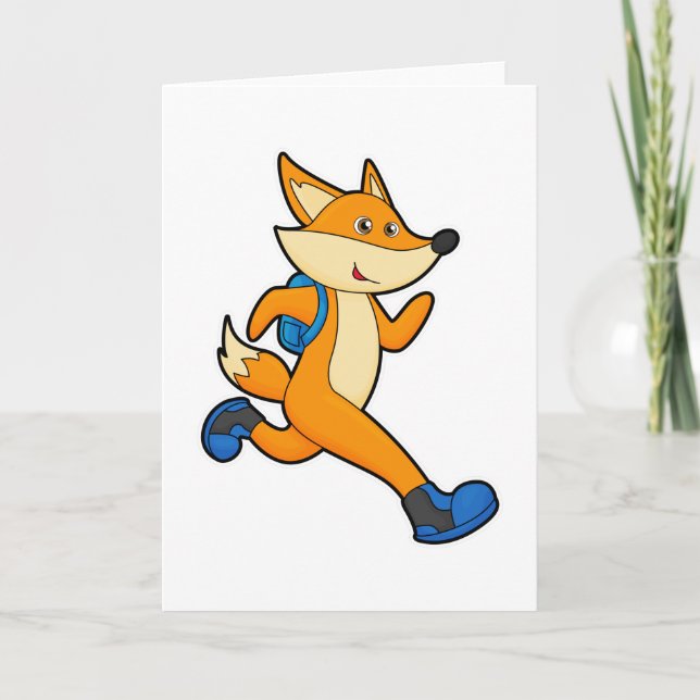 Fox vid körning med ryggsäck kort (Framsida)