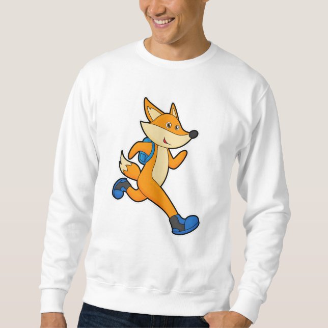 Fox vid körning med ryggsäck lång ärmad tröja (Framsida)