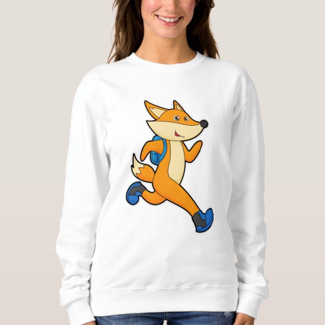 Fox vid körning med ryggsäck t shirt (Framsida)