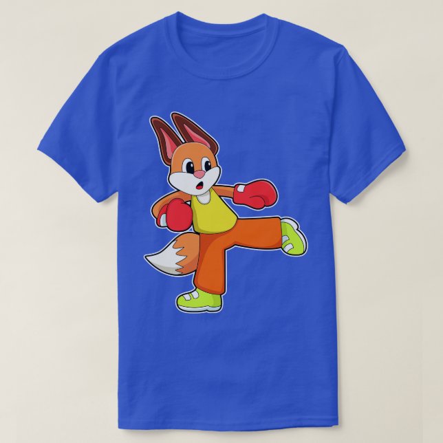 Fox vid Martialkonst Boxing med Boxinghandskar T Shirt (Design framsida)