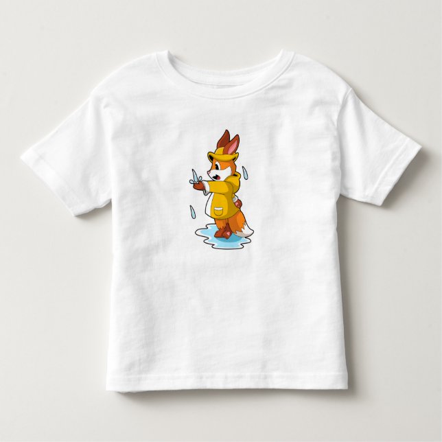 Fox vid regn med regn och regn t shirt (Framsida)