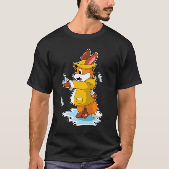 Fox vid regn med regn och regn t shirt (Framsida)