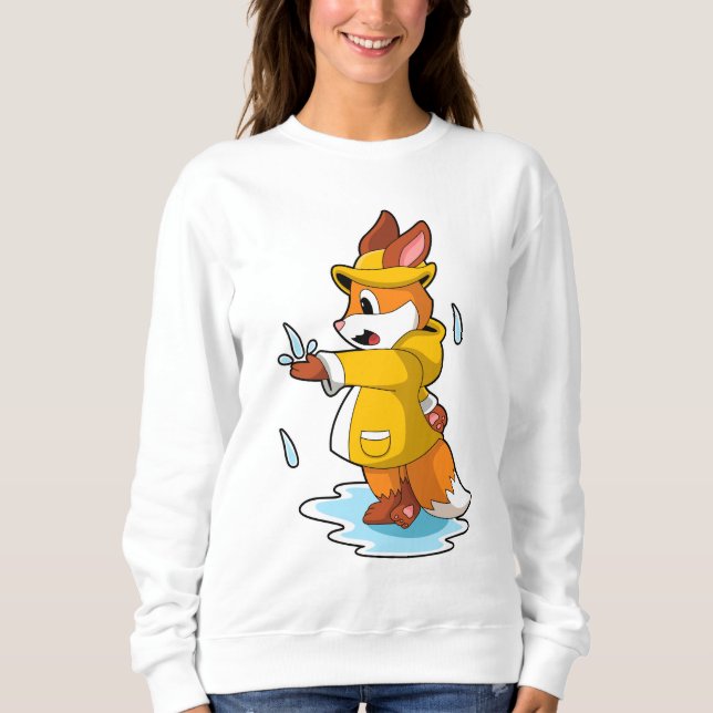 Fox vid regn med regn och regn t shirt (Framsida)