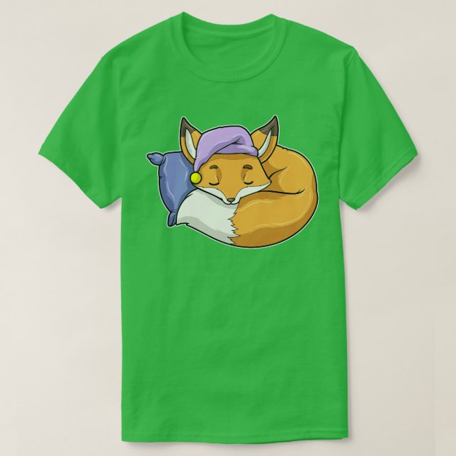 Fox vid sömnad med Pillow Sleepyhead T Shirt (Design framsida)