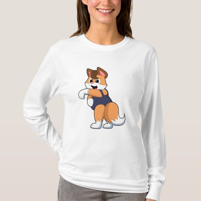 Fox vid Swimming med Swimfit T Shirt (Framsida)