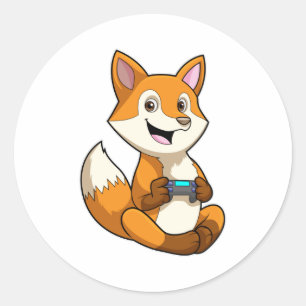 Fox vid uppspelning med styrenhet runt klistermärke