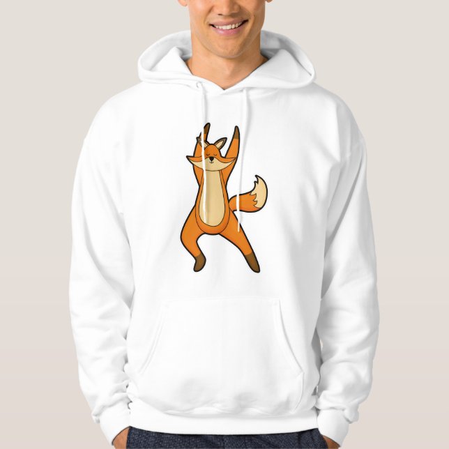 Fox vid Yoga Stretching-träning Hoodie (Framsida)