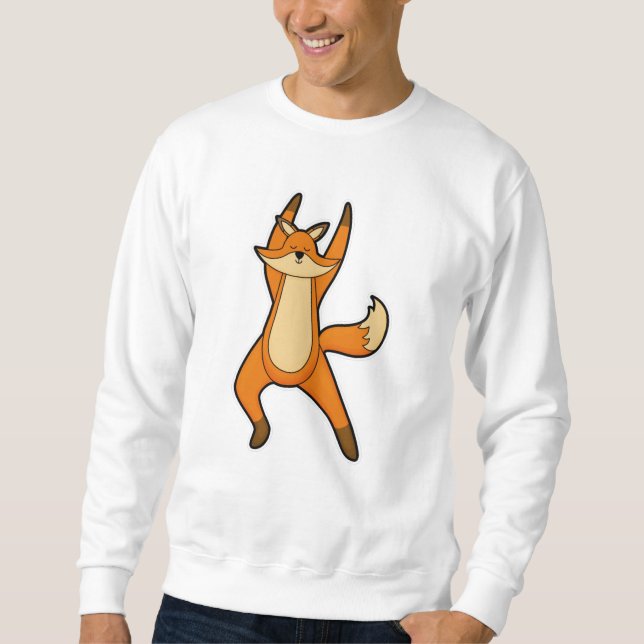 Fox vid Yoga Stretching-träning Lång Ärmad Tröja (Framsida)