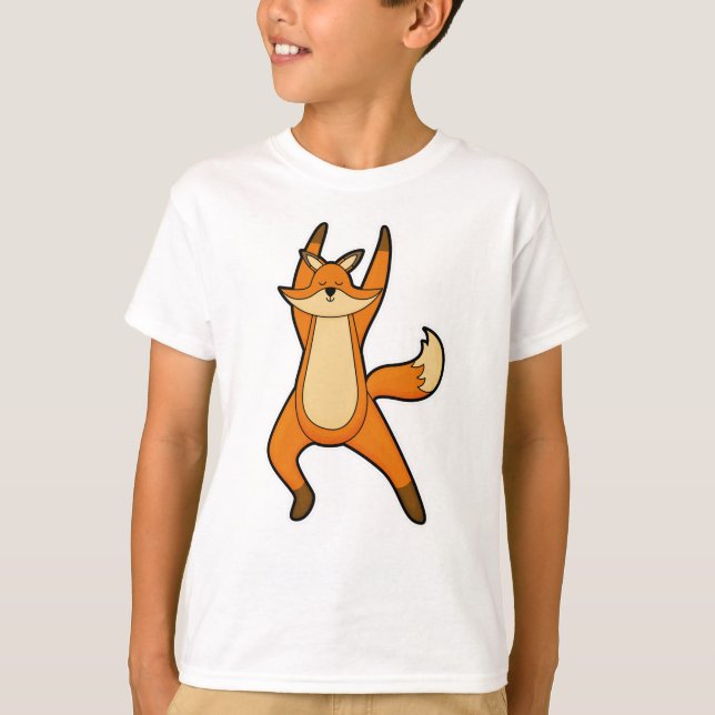 Fox vid Yoga Stretching-träning T Shirt (Framsida)