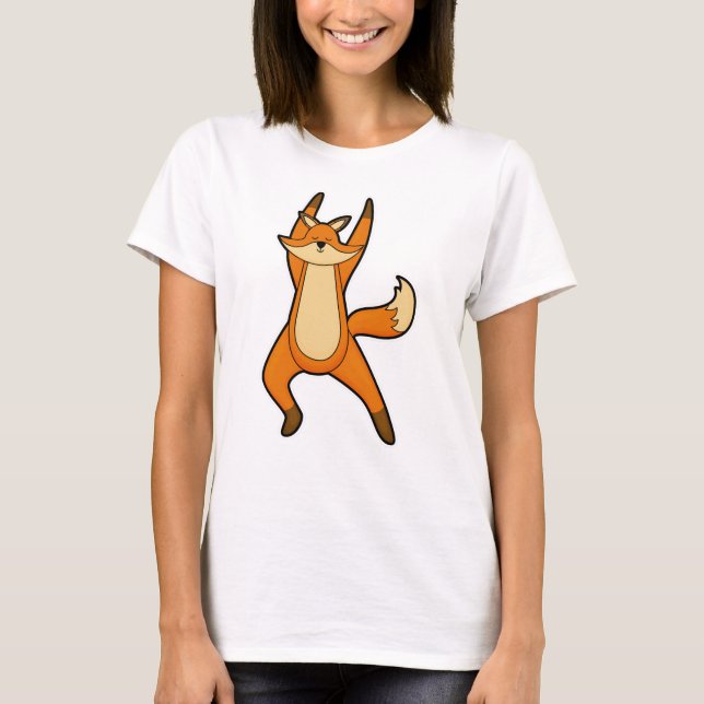 Fox vid Yoga Stretching-träning T Shirt (Framsida)