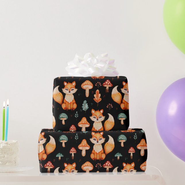 Fox, Vild Skogsvampar, Höst löv Presentpapper (Festgåvor)