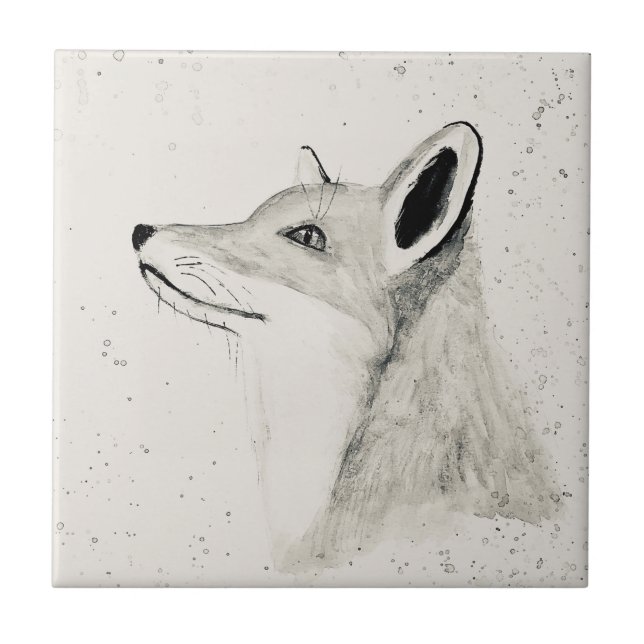 Fox vintage av trädjur kakelplatta (Framsidan)
