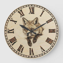 Fox Wall Clock Stor Klocka