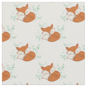 Fox Watercolor Baby Room Decor Woodland Animal Tyg