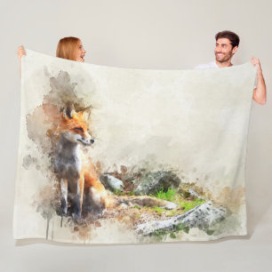 FOX WATERCOLOR FLEECEFILT