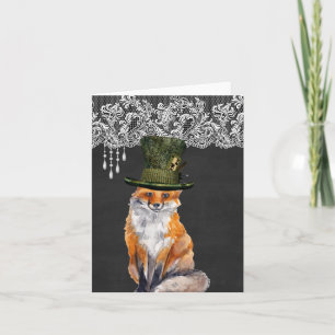 Fox Wats Hats Greeting Cards Kort