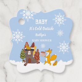 Fox Winter Snöflingor Baby Shower Gift Gåvor Etiketter