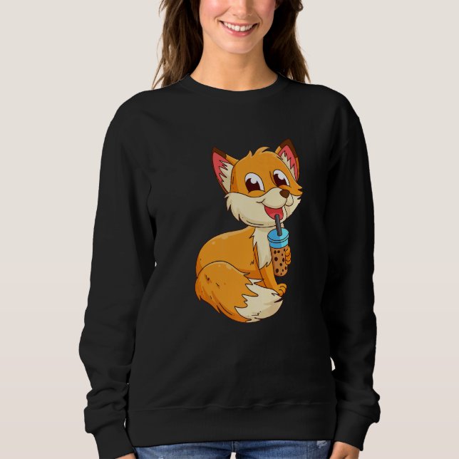 Fox with bubbel tea bubbeltea fox children  1 t shirt (Framsida)