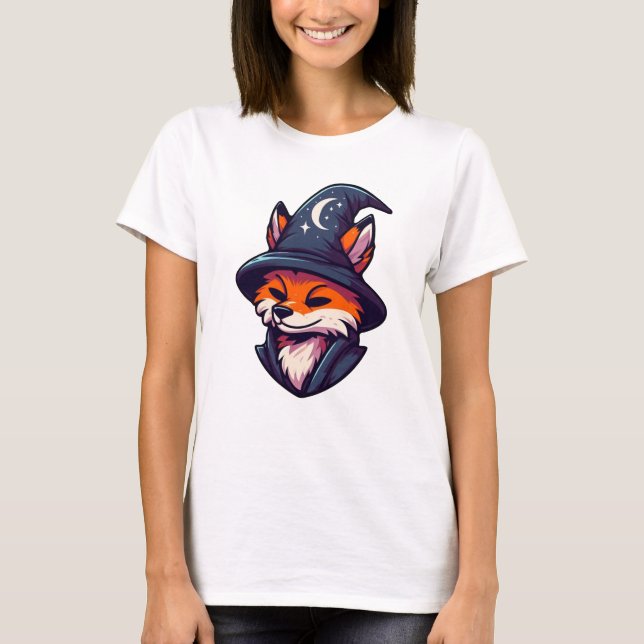 Fox Wizard - Magic Fantasy T Shirt (Framsida)